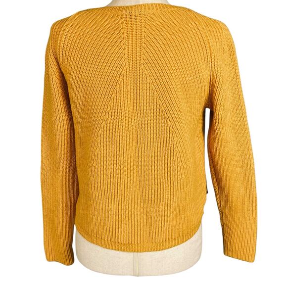 Theory Jaydee Rib Knit Pullover Sweater 100% Wool Gold Women's Large - Picture 6 of 7